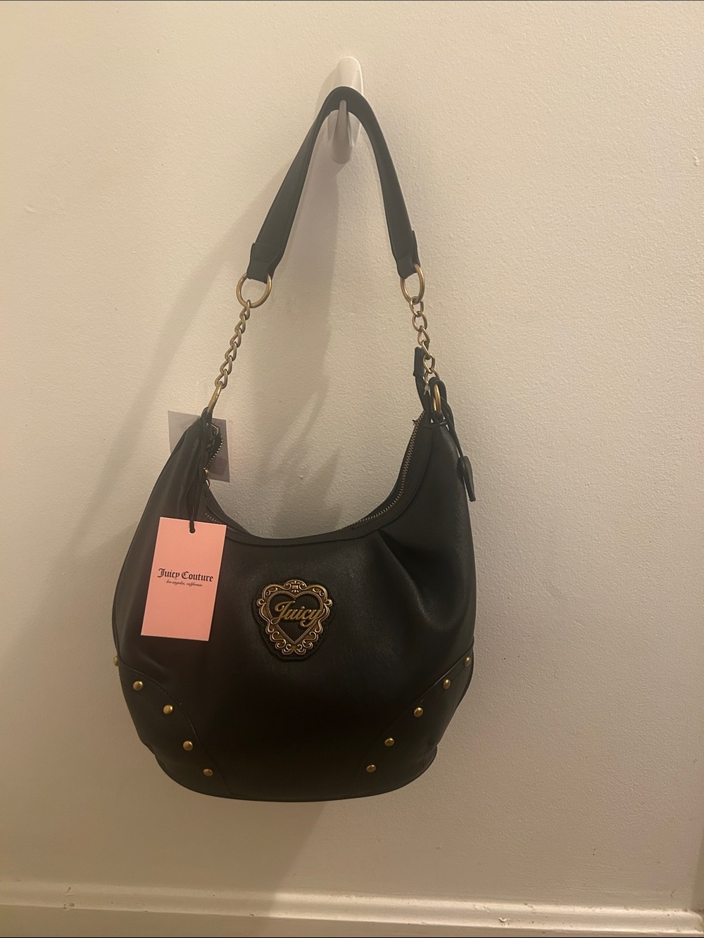 Juicy Couture Black Hobo Bag with Gold Accents